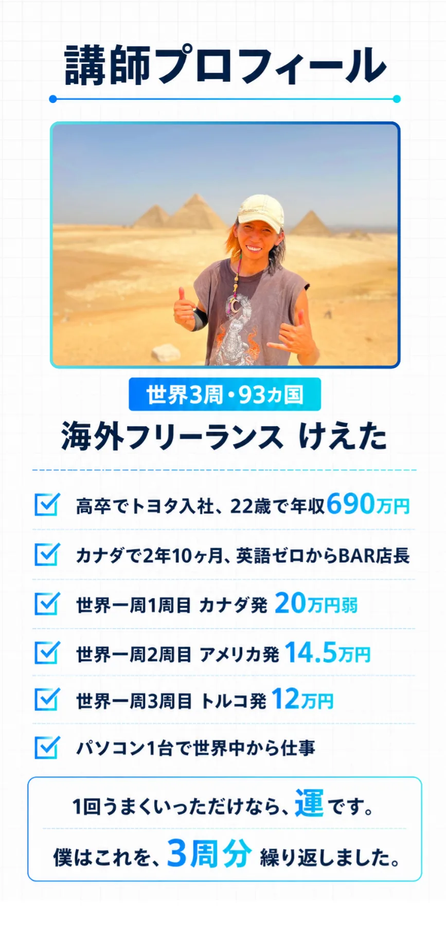 講師プロフィール 海外フリーランス けえた