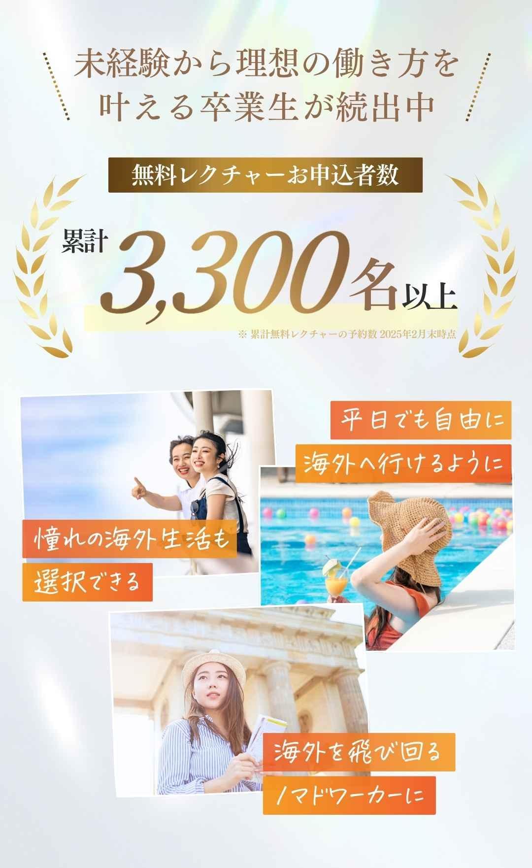 累計3,300名以上